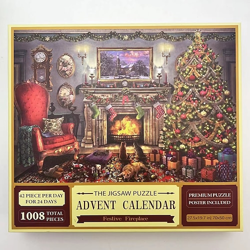 Calendario Dell'Avvento 2025 Con Puzzle Da 1008 Pezzi – 70x50 Cm – 24 Scatole Per Il Conto Alla Rovescia Di Natale – Regalo Per Bambini E Adulti