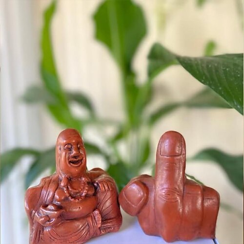 

der Buddha-Flip | unerwartete Rückseite, Kunsthandwerk aus Kunstharz, Heimdekoration, Weihnachtsgeschenk