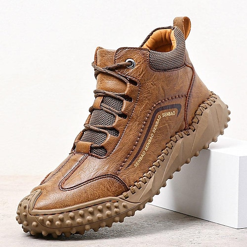 

Homens Botas Retro Tamanhos Grandes sapatos feitos à mão Forro de Lã Caminhada Casual Ao ar livre Diário Camurça Pele Antiderrapante Com Cadarço Veludo cinza Veludo preto Veludo marrom Outono Inverno