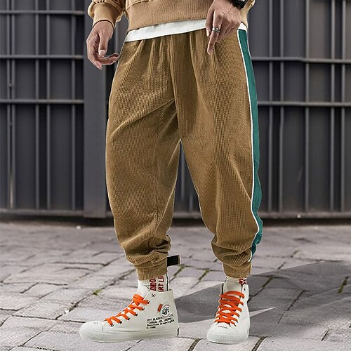 

Herren Anzughosen Jogginghose Jogger Cordhose Hose Hosen Tasche Farbblock Patchwork Komfort Atmungsaktiv Casual Täglich Festtage Sport Modisch Blau Braun