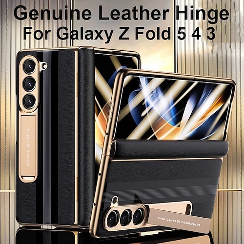 

téléphone Coque Pour Samsung Galaxy Z Fold 5 Avec Magsafe Avec Support Protection complète du corps Antichoc Couleur unie PC faux cuir