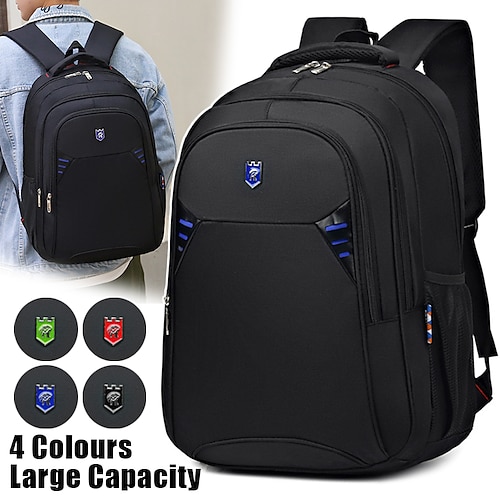 

Men's Backpack School Bag Bookbag Functional Backpack Commuter Backpack School Outdoor Daily Solid Color Oxford Cloth Large Capacity Breathable Zipper Black Red Blue