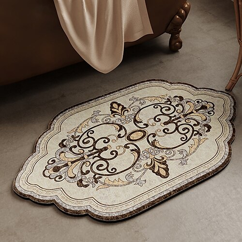 

American Style Retro Diatomaceous Mud Floor Mat Bathroom Doorstep Pad Toilet Water Absorption Pad Irregular Bathroom Anti Skid Pad