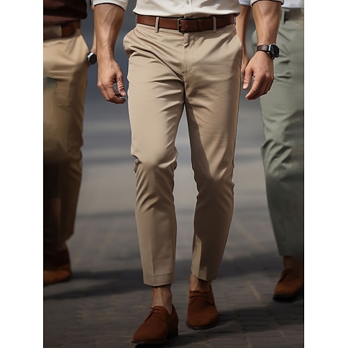 

Herren Hose Hosen Chinesisch Chino Chino Hosen Tasche Glatt Komfort Atmungsaktiv Outdoor Täglich Ausgehen Baumwollmischung Modisch Brautkleider schlicht Khaki