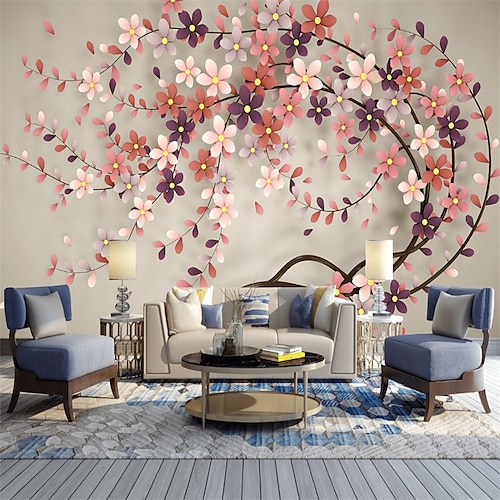 

3D Tree Wallpaper Mural Wall Covering Sticker Peel and Stick Removable PVC/Vinyl Material Self Adhesive/Adhesive Required Wall Decor for Living Room Kitchen Bathroom