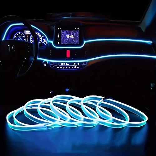 

5-in-1 Car Interior Decorative Lamps Strips Atmosphere Lamp Cold Light Decorative Dashboard Console Auto LED Ambient Lights