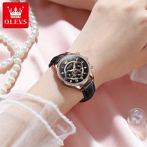 

New Olevs Olevs Brand Women'S Watches Luminous Chronograph 24-Hour Indication Diamond-Set Quartz Watches Niche High Value Secondary School Students Women'S Watches