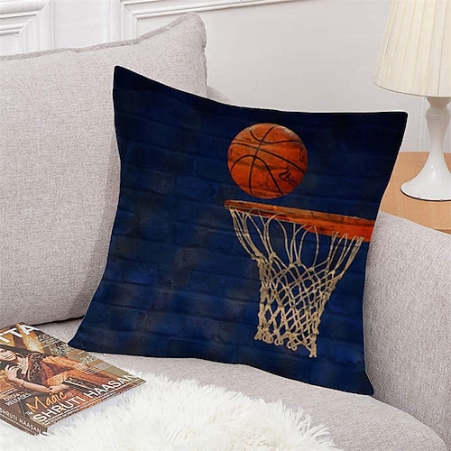 

Almofadas decorativas de basquete, capa de almofada quadrada macia, 1 peça, fronha para quarto, sala de estar, sofá, cadeira