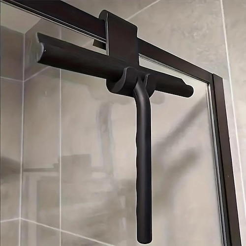 

raspador de silicone portátil com gancho, limpador de vidro, rodo de chuveiro, rodo de limpeza doméstica, rodo de janela, raspador de remoção de água, adequado para portas de chuveiro, banheiro, janela e vidro de carro