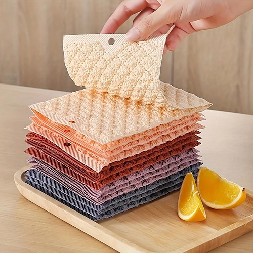 

3pcs Reusable And Washable, Wet And Dry, Strong Water Absorption Bubble Dishcloth For Clean Range Hood, Countertop Burners, Tableware Oil Pollution