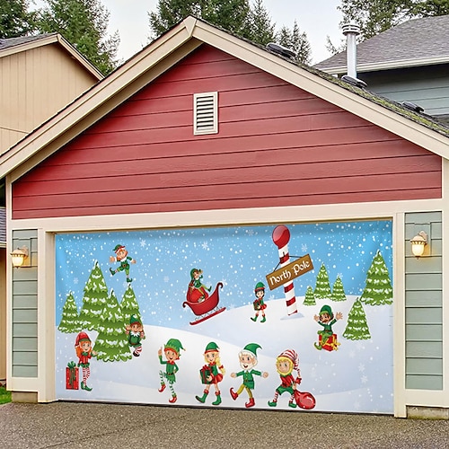 

banner de porta de garagem de natal, férias de natal internas ao ar livre, fundo feliz, capa de decoração, banner de feliz ano novo de natal, capa de porta grande, decoração de natal