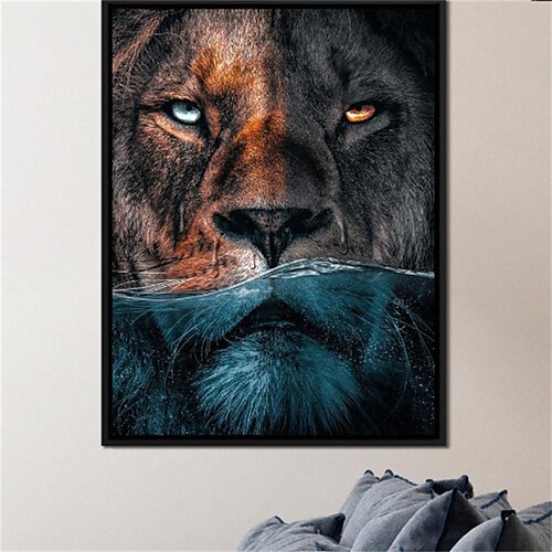 

Animal Wall Art Canvas Diving Lion Prints and Posters Portrait Pictures Decorative Fabric Painting For Living Room Pictures No Frame