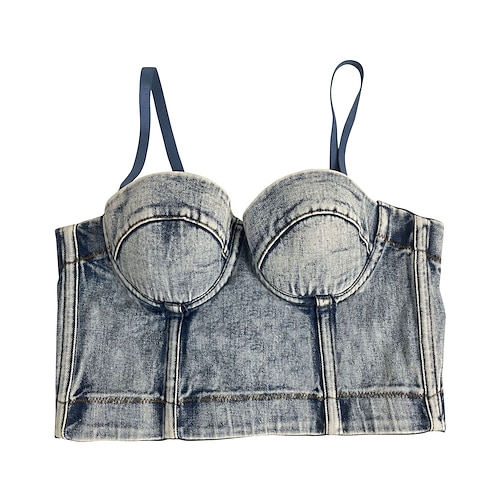 

Sensual Y2K Año 2000 Faja Parte superior del tubo Top tank sujetador push up Top corto con corpiño Chica gótica Mujer Cosplay Disfraz Carnaval Fiesta Club nocturno Ropa de Fiesta Chalecos