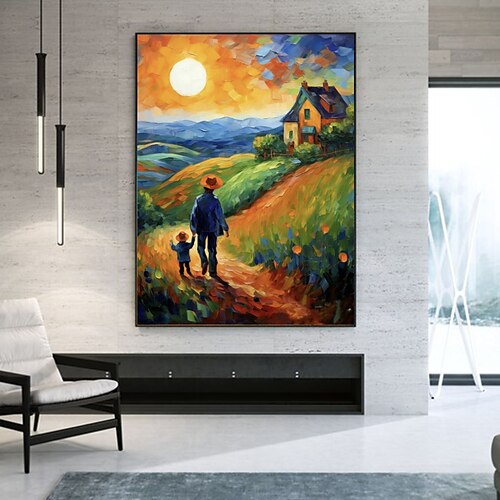 

Oil Painting Handmade Hand Painted Wall Art Abstract Knife PaintingLandscape Gray Home Decoration Decor Rolled Canvas No Frame Unstretched