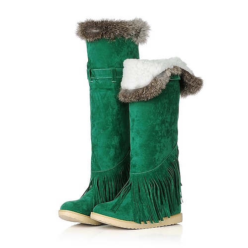 

Damen Stiefel Schneestiefel Übergrössen Winterstiefel Outdoor Weihnachten Innenfutter aus Fleece Kniehohe Stiefel Winter Keilabsatz Versteckte Ferse Modisch Plüsch Komfort Kunstleder Hellbraun