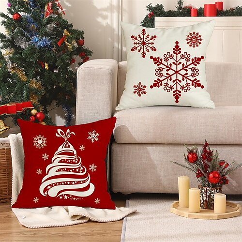 

Housse de coussin décorative de noël, 1 pièce, taie d'oreiller carrée douce, pour chambre à coucher, salon, canapé, chaise