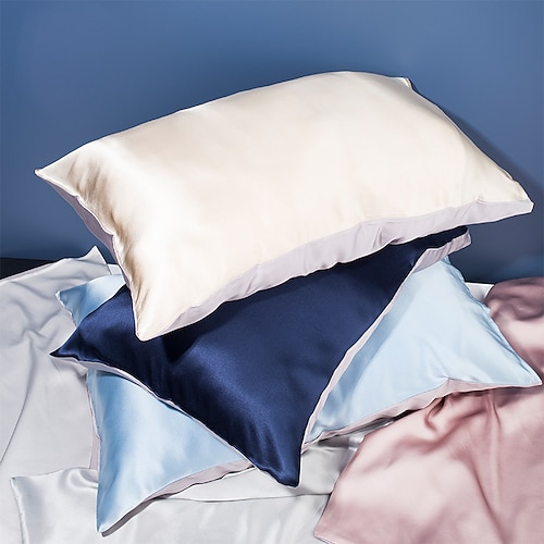 

Funda de almohada de seda de morera 100 % para la salud del cabello y la piel, funda de almohada de seda de lujo suave y tersa, funda de almohada de seda natural de 19 momme con cierre de sobre, 1