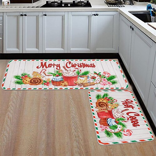 

Tapis de cuisine antidérapant résistant à l'huile, décorations de noël, tapis d'intérieur et d'extérieur, décoration de chambre à coucher, de salle de bain, d'entrée, de porte