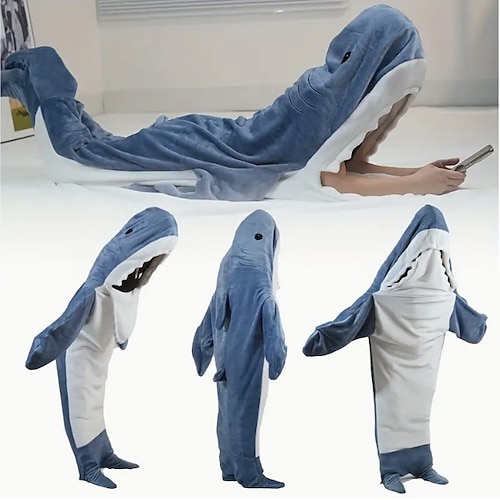 coperta anti-squalo indossabile, sacco a pelo anti-squalo, sacco a pelo per  adulti, flanella, casa, pigiami interi, coperta anti-squalo del 2024 a  $32.99