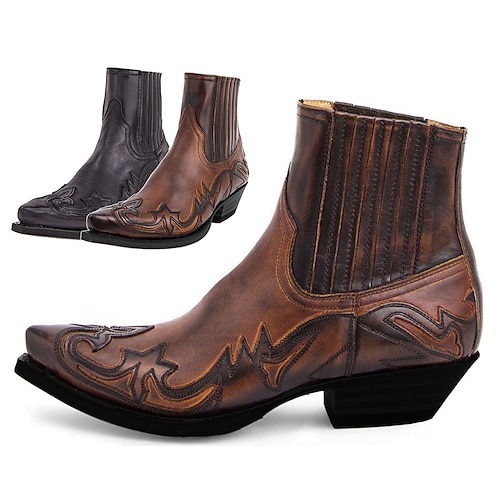 

Homme Femme Bottes Bottes de motard Bottes Cow boy Bottes Moto Rétro Marche Décontractées du quotidien Polyuréthane Confortable Bottine / Demi Botte Mocassins Écorce brune Noir Printemps Automne