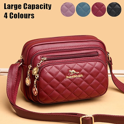 

Femme Sac bandoulière Sac d'épaule Sac hobo faux cuir Extérieur Achats du quotidien Fermeture Grande Capacité Etanche Poids Léger Couleur unie Courtepointe Rouge bordeaux Mer bleue Noir