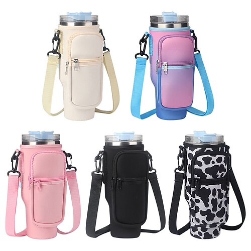 

sac pour téléphone portable sac de transport de bouteille d'eau avec sac à fermeture éclair compatible avec un gobelet de 40 oz avec poignée porte-bouteille d'eau de couleur dégradée pour la course à