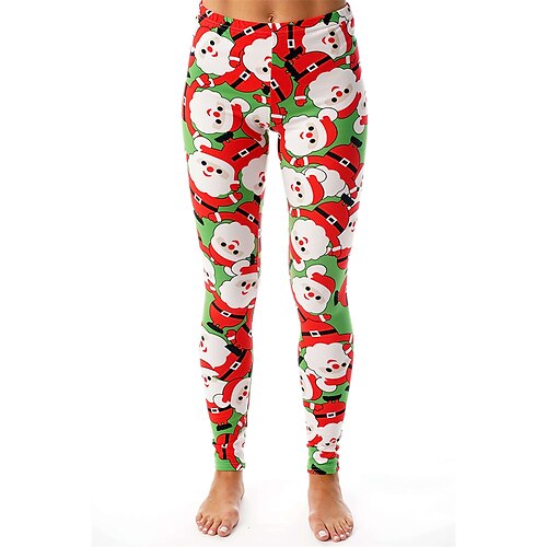 

Papai Noel Leggings Calça Jogger Mulheres Natal Natal Noite de Natal Adulto Natal Véspera de Ano Novo Poliéster Lycra Spandex Calças