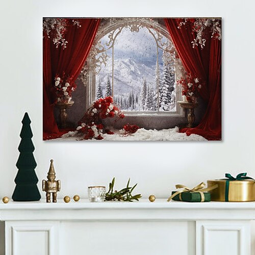 

Landscape Wall Art Canvas Winter Christmas Scenery Prints and Posters Pictures Decorative Fabric Painting For Living Room Pictures No Frame