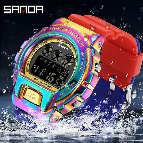 

Sanda 2127 relógio digital masculino militar do exército esporte cronógrafo data relógio de pulso tpu banda semana 50m à prova dwaterproof água masculino relógio eletrônico