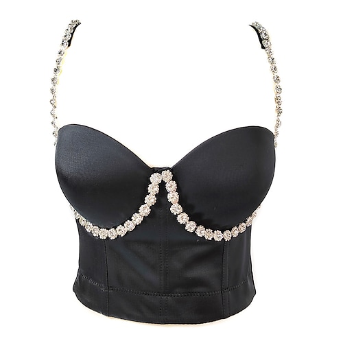 

Sensual Y2K Ano 2000 Corpete Tubo Superior Regata Sutiã push-up Top curto corpete Garota gótica Mulheres Perfuração a Quente Cosplay Ocasiões Especiais Carnaval Festa Boate Clubwear Colete