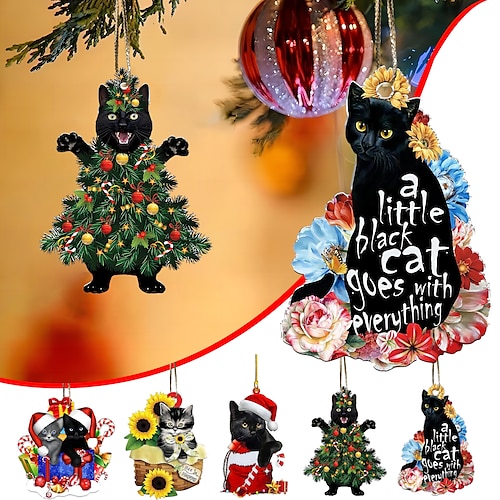 

Ornements d'arbre de Noël Noël 2d décoration acrylique pendentif d'arbre pendentif drôle décor de Noël pour la maison fête de vacances ornements drôles