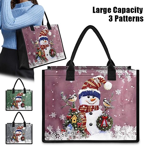 

Damen Handtasche Stoffbeutel Boston-Tasche Polyester Weihnachten Einkauf Täglich Bedruckt Hohe Kapazität Klappbar Leichtgewichtig Karikatur Rot Grün Grau