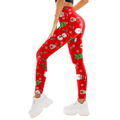 

Papai Noel Leggings Calça Jogger Mulheres Natal Natal Noite de Natal Adulto Natal Véspera de Ano Novo Poliéster Lycra Spandex Calças