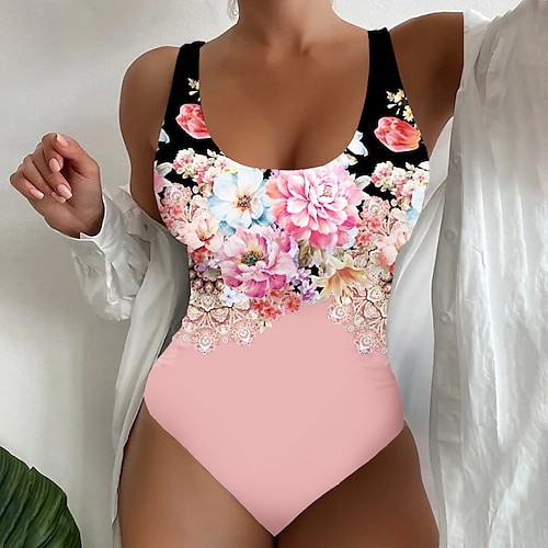 

Maillots de Bain Une pièce Maillot de bain Femme Imprimé Floral Normal Body Maillots de bain Sportif Tenues de plage Eté