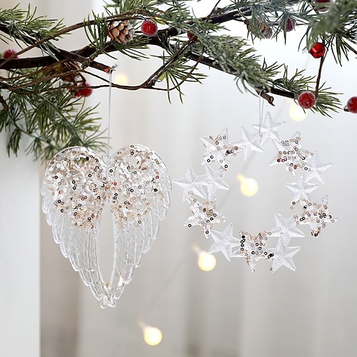 

Weihnachten Schneeflocke Flocken rosa Aufkleber Pailletten Acryl Anhänger Weihnachtsbaum Dekorationen Weihnachtsdekorationen