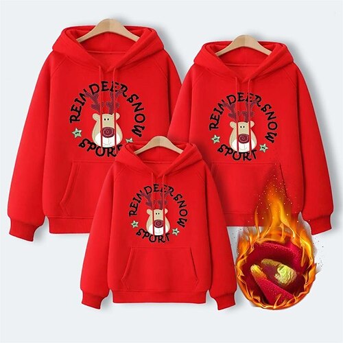 

Familie Weihnachten Oberteile Karikatur Weihnachtsmuster Schulanfang Bedruckt [J Plus Velvet-Hooded] Circle Deer [J plus Fleece-Kapuze] Weihnachtshirsch [J plus Fleece-Kapuze] Schal Hirsch Langarm