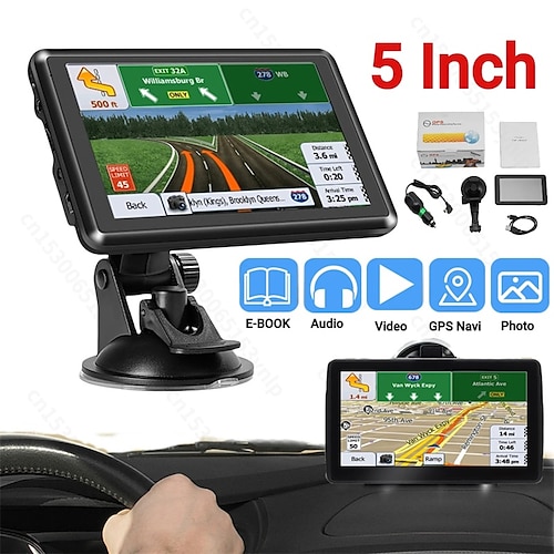 

5 pouces écran tactile voiture gps navigation sat nav camion navigateur support mp3 vidéo carte gratuite à vie