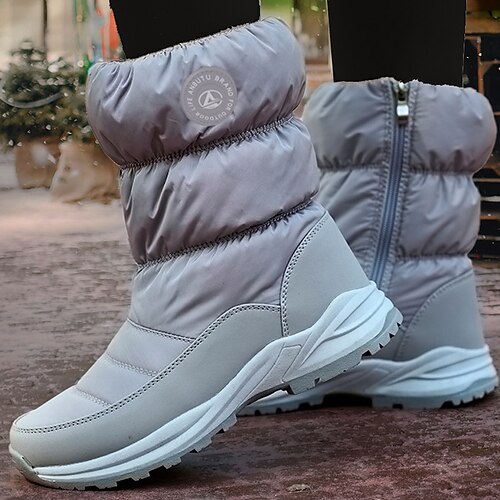 

Damen Stiefel Schneestiefel Wasserfeste Schuhe Übergrössen Outdoor Arbeit Täglich Feste Farbe Innenfutter aus Fleece Stiefeletten Stiefeletten Winter Flacher Absatz Runde Zehe Plüsch Brautkleider