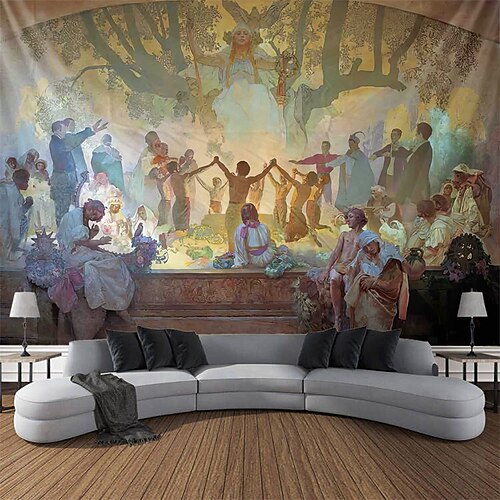 

Art Nouveau Religious Art Hanging Tapestry Wall Art Large Tapestry Mural Decor Photograph Backdrop Blanket Curtain Home Bedroom Living Room Decoration Tree Of Life Holy Slavic Mythology