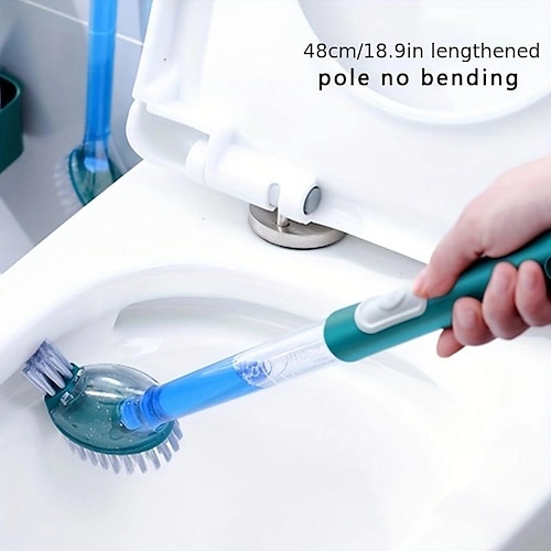 

Long Handle Toilet Brush with Extended Double-Sided Liquid Storage - Efficiently Clean Nooks and Crannies in Your Bathroom