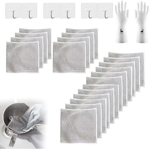 Multipurpose Wire Dishwashing Rags For Wet And Dry, Multipurpose  Non-Scratch Scrubbing Wire Dishwashing Rags, Mesh Cleaning Cloth, Steel  Wire Dish