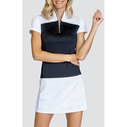 

Women's Golf Polo Shirt Golf Shirt Black Short Sleeve Golf Apparel Golf Clothes Color Block Golf Attire Clothes Outfits Wear Apparel