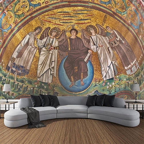 

Arte bizantina arte religiosa medieval tapeçaria suspensa arte de parede grande tapeçaria mural decoração fotografia pano de fundo cobertor cortina casa quarto decoração de sala de estar