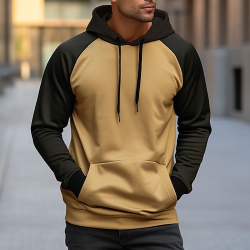 

Hombre Sudadera Sudadera Con Capucha Amarillo Rojo Naranja Caqui Gris Con Capucha Bloque de color Retazos Deporte Diario Festivos Ropa de calle Fresco Casual Otoño Invierno Ropa Sudaderas con capucha