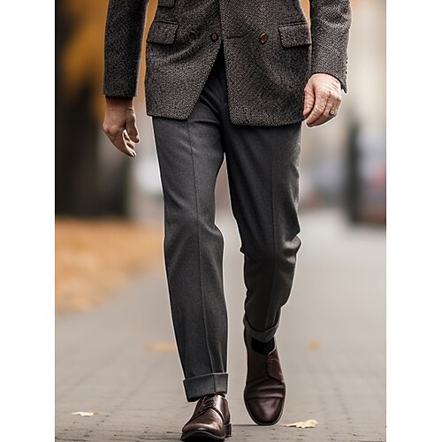 

Hombre pantalones de traje Pantalones de invierno Pantalones Pantalones de traje Pantalones de tweed Bolsillo Plano Comodidad Transpirable Exterior Diario Noche Moda Casual Gris Oscuro