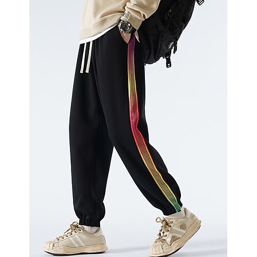 

Men's Sweatpants Joggers Pocket Drawstring Elastic Waist Stripe Comfort Breathable Outdoor Daily Going out Fashion Casual Black Light Grey