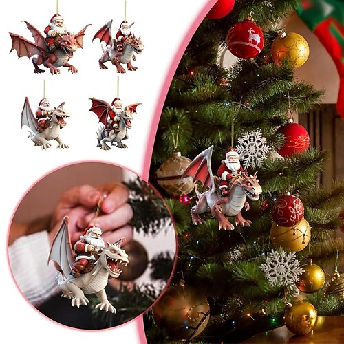 

Christmas Tree Ornaments Hanging 2D Acrylic Decorations Xmas Ornament 2023 New Hanging Ornament New Year Festive Party Supplies Room Hanging Decor