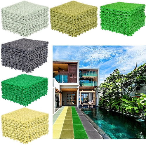 

Outdoor Spliced Lawn Carpet Decorative Material Paving Green Grass Mat Bottom Anti Slip Household Pe Lawn Mat