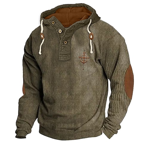 

Men's Hoodie Black Blue Brown Khaki Hooded Plain Sports Outdoor Daily Holiday Corduroy Streetwear Cool Casual Spring Fall Clothing Apparel Hoodies Sweatshirts