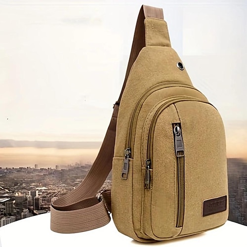 

Homens Bolsa crossbody Bolsa de ombro Bolsa Transversal Tela de pintura Ao ar livre Diário Feriado Ziper Grande Capacidade Leve Durável Côr Sólida Preto Marron Verde